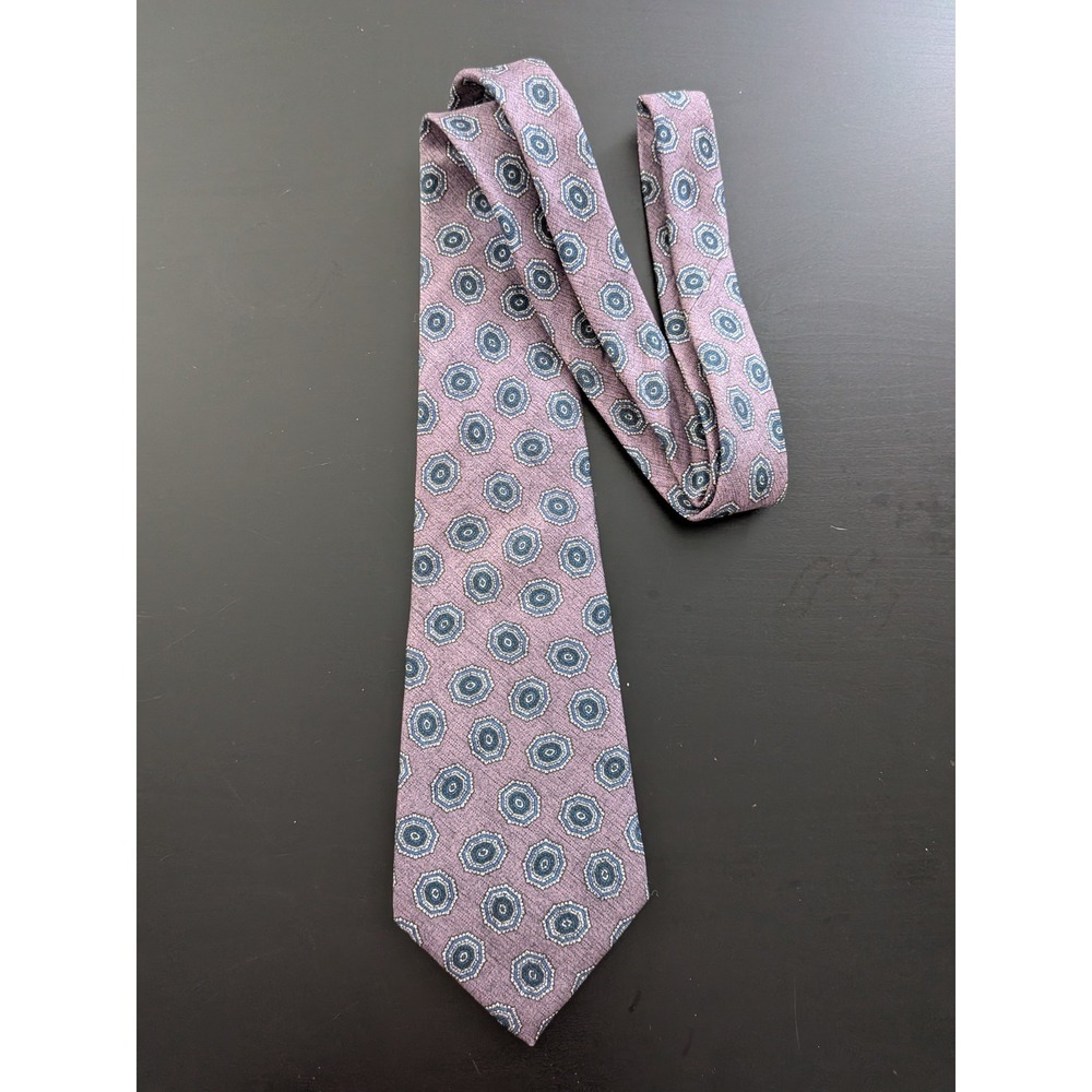 Oscar De‎ La Renta Couture Tie Necktie Purple Blue Vintage Design